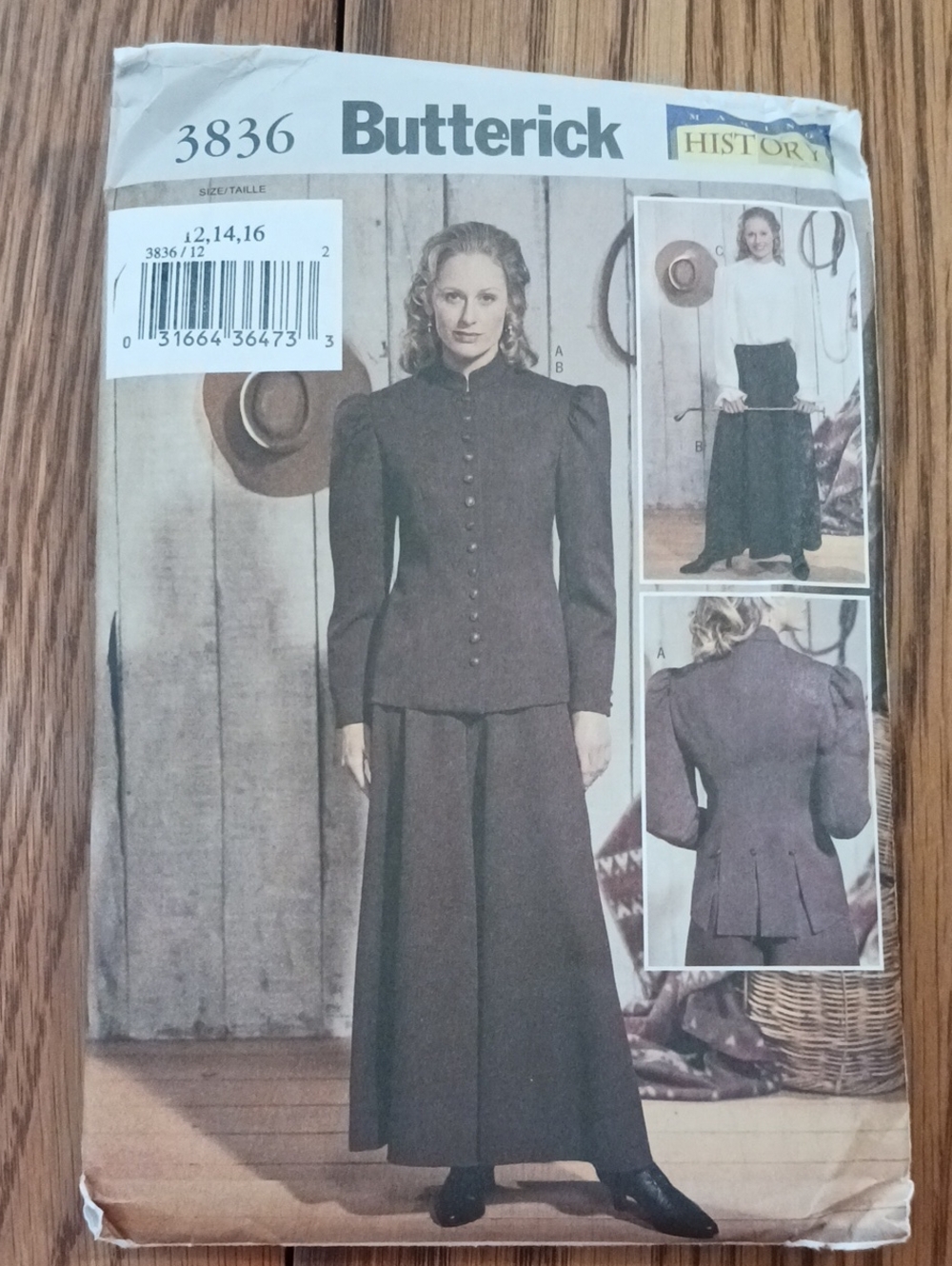 Butterick 3836 Frontier Cowgirl Riding Habit Split Skirt Culotte Pattern West